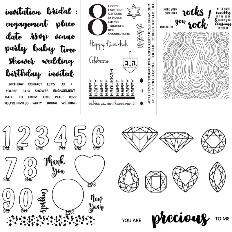 

ZhuonAng Diamond Digital Background Pattern Transparent Transparent Stamp / Silicone Stamp DIY Scrapbook Album / Card