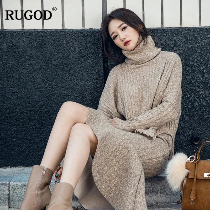 RUGOD 2018 новейший женский зимний свитер костюмы комплекты из двух предметов