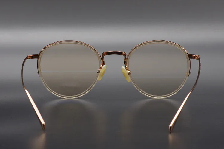 B титановые винтажные мужские прозрачные круглые очки, брендовая Ретро Прозрачная Оправа очков, мужские оптические оправы для очков, женские очки