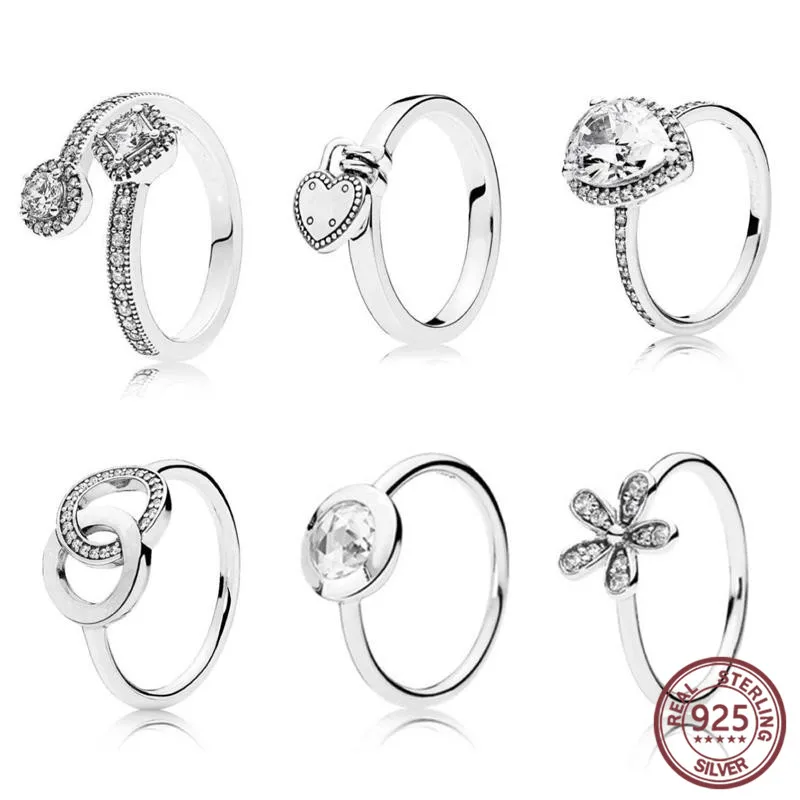 

Elegant S925 Pure Silver Original Copy Has Logo & Radiant Logo Rings Women finve Jewelry Free shipping for gift pan