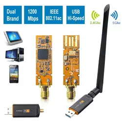 Быстрая 2,4G/5,8G wifi 1200 Мбит/с USB 3,0 двухдиапазонный адаптер беспроводная сетевая карта переменного тока с поворотная антенна с 802.11ac для Lapto