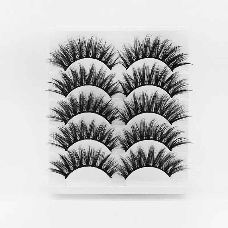 

5 Pairs Eyelashes False Eyelash Handmade Crossing False Eyelashes Long Black Soft Fake Eyelashes Extension Big Eyes DOCOCER