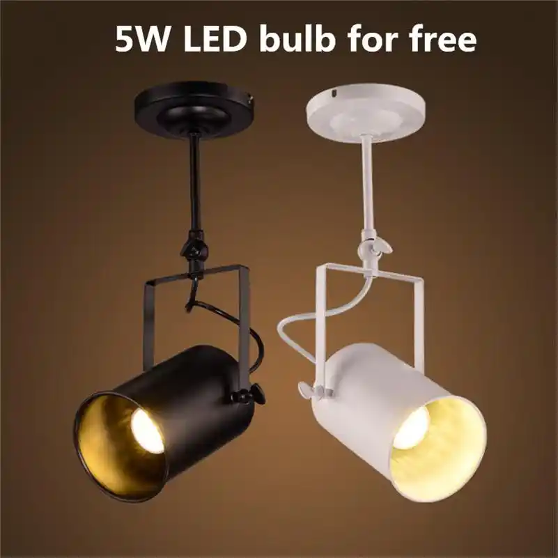 Loft Vintage Led Track Lights Wrought Iron Ceiling Lamps Clothing Lights Wrought Iron Ceiling Lamps