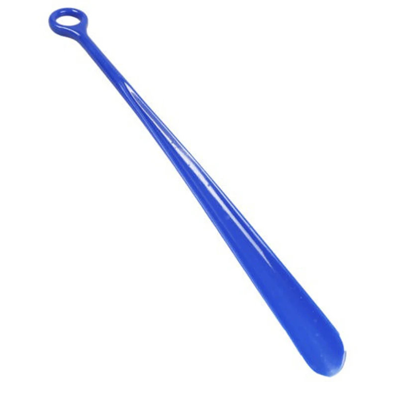 

New Arrival 1Pcs 47cm Shoehorn Plastic Solid Color Professional Easy Reach Flexible Handle Remover Aid Slip Shoehorn VC