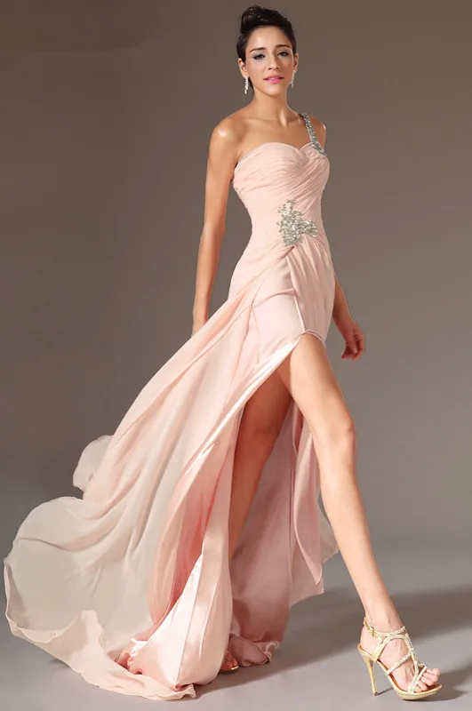 New-Pink-Fabulous-One-Shoulder-High-Split-Evening-Dress-Freeshipping (1)