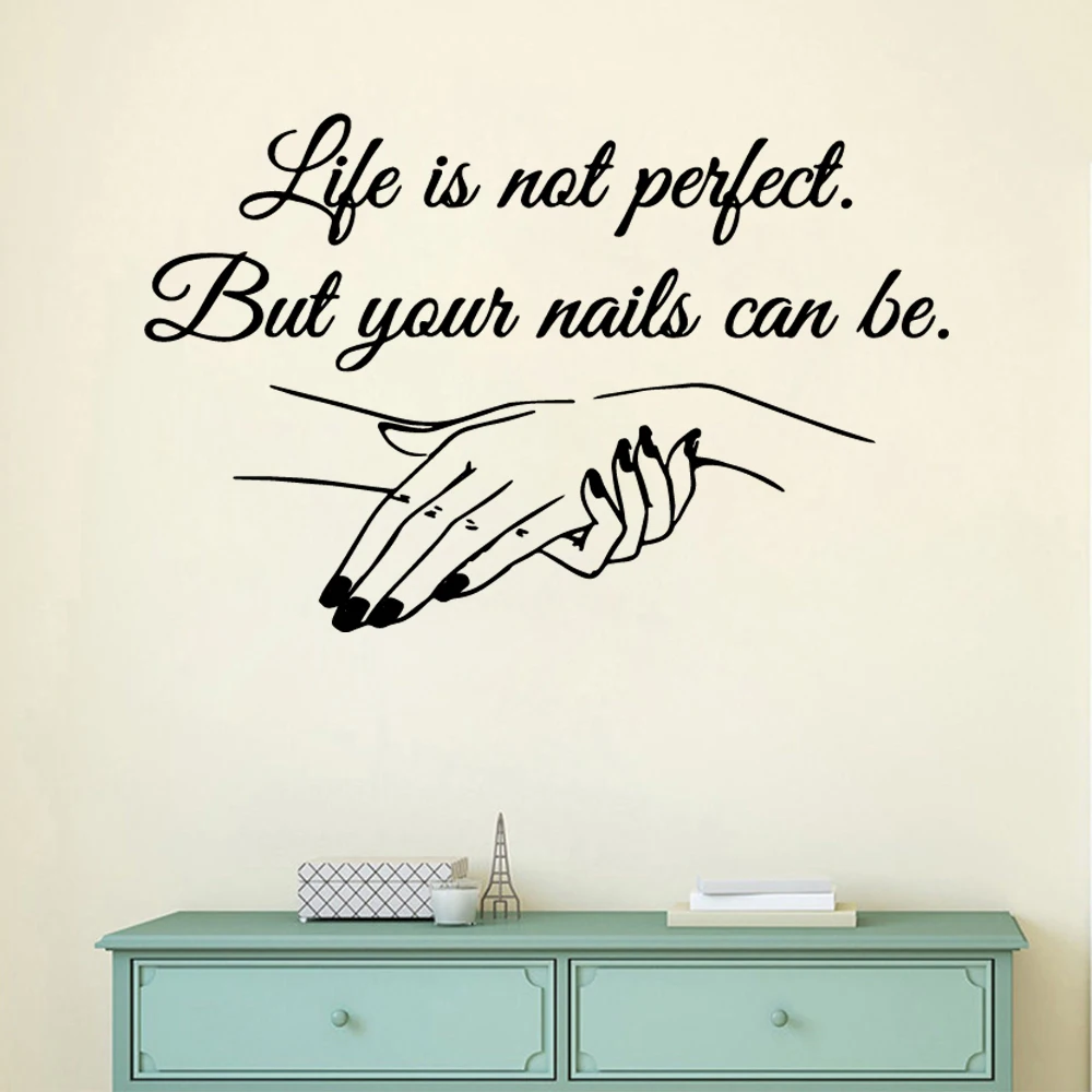 Exquisite Vinyl Decal Nail Salon Quotes Wall Sticker Art Mural Beauty Salon Decoration decals for women girls bedroom decor