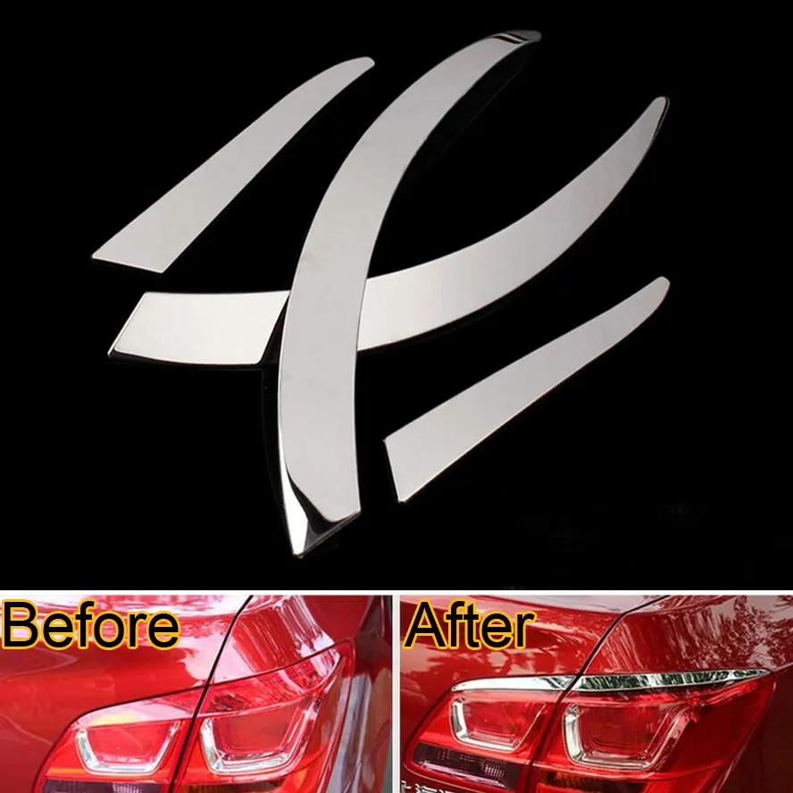 

Auto 4Pcs Stainless Steel Rear Light Tail Lamp Cover Trim Strip Decoration For Cruze Sedan 2010-2015 Car Styling Car-covers