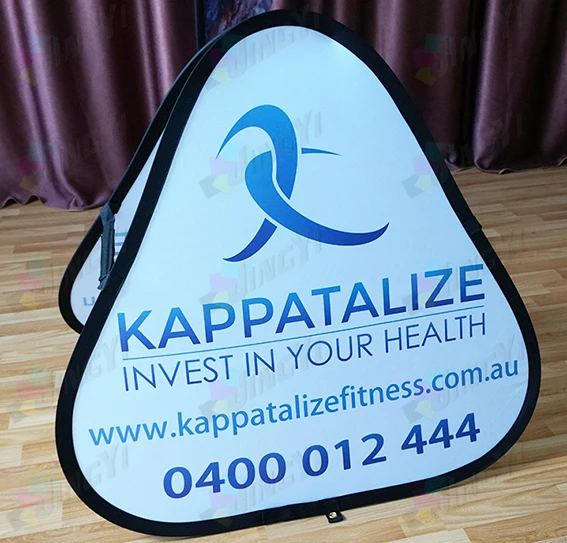 

Outdoor POP up Display Protable Folding Triangle Trilateral Popup A Frame Banner Stand Printing (100X100CM)