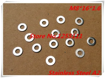 

100pcs/lot M8 x 16 x 1.6 8mm Stainless Steel A2 Flat washer Thickness 1.6mm