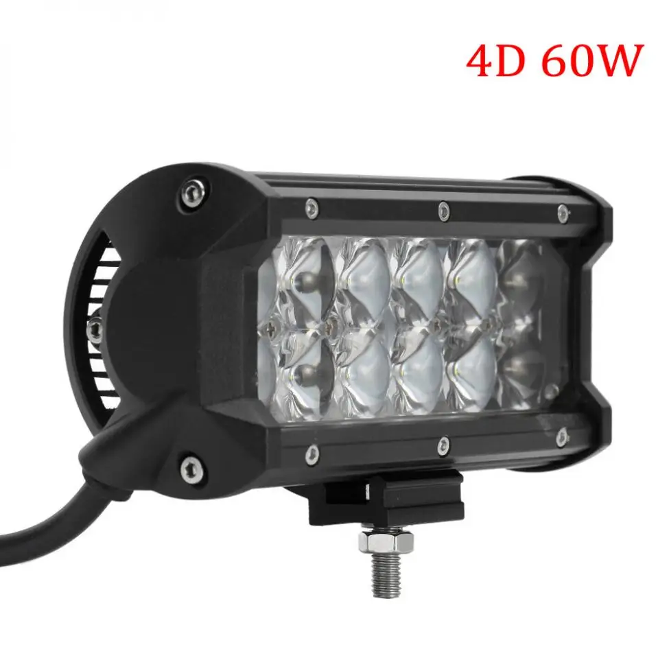 Conduziu a Barra de Luz do Trabalho do Carro Polegada Carro 12 v 24 Auto Pickup Suv Utv Caminhão Atv Barco Ute Offroad Worklight Condução Nevoeiro Lâmpada 60 w 6.5 5 Barra de luz/Luz de trabalho