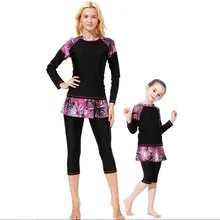 3 шт. размера плюс Maillot De Bain хиджаб для девочек Мусульманский купальник Буркини женский скромный купальный костюм Исламский купальник для детей Hasema