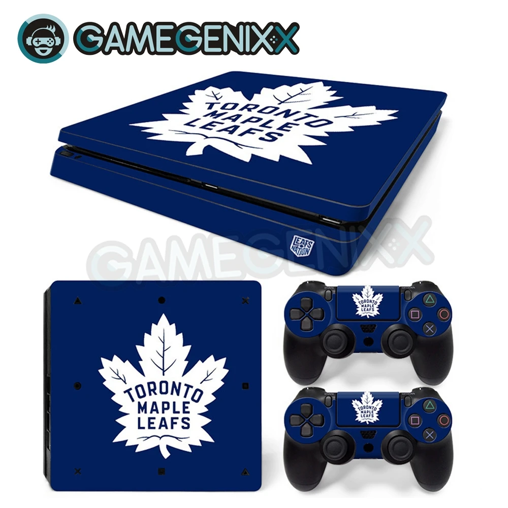 GAMEGENIXX Кожа Наклейка виниловая наклейка для PS4 Slim консоли и 2 контроллеров-Toronto Maple Leafs