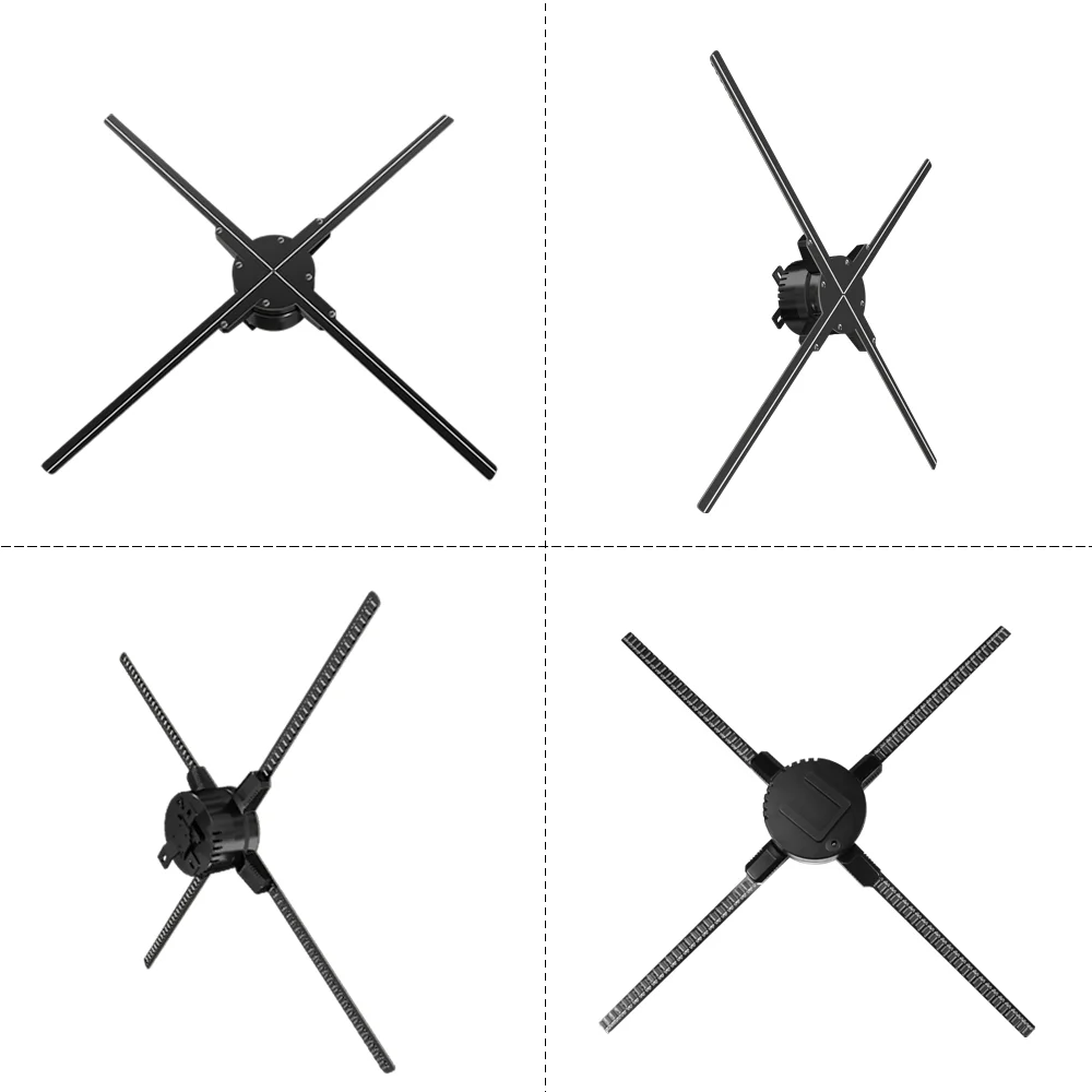 65 см 3D Голограмма дисплей светодиодный Вентилятор рекламный светильник с выделенной крышкой акриловая крышка логотип или продукт дисплей индивидуальный набор