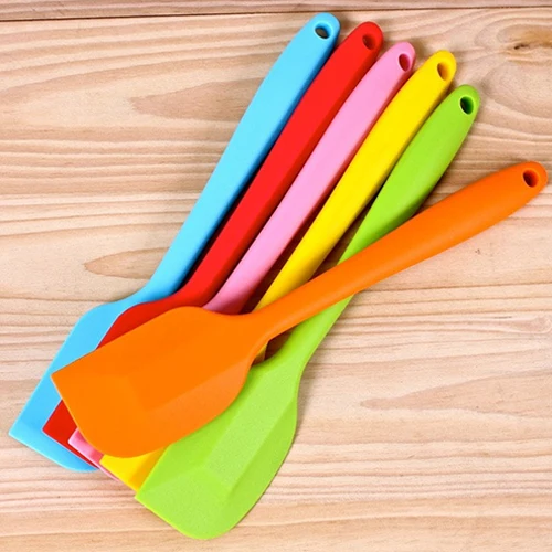 

Hot Sale KItchen Necessity 1PC Colorful Silicone Kitchen Cake Cream Butter Spatula Mixing Batter Scraper Brush Baking Tool 7K22