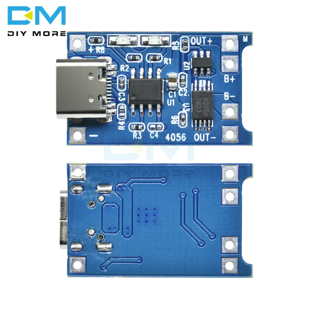 5 шт 5В 1А тип-c USB 18650 TC4056A модуль зарядного устройства литиевой батареи зарядная плата с защитой двойные функции 1А литий-ионная плата