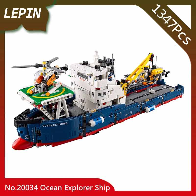 

Doinbby Store 20034 1347Pcs with original box Technic Series helicopter rescue search ship Building Blocks For Children Toys
