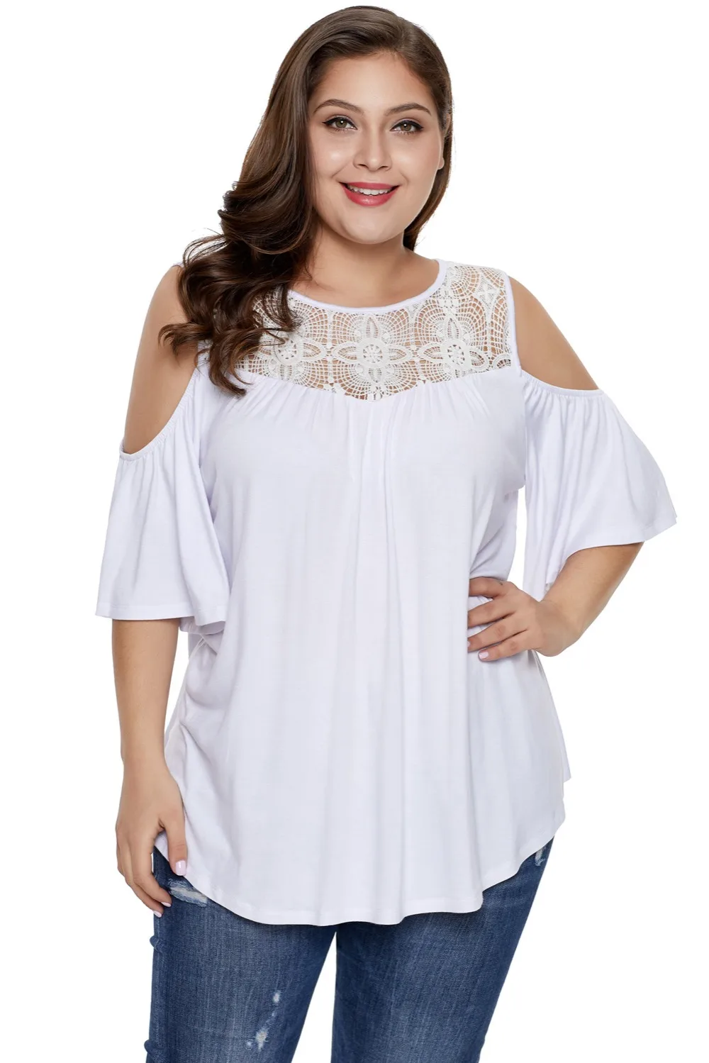 White-Plus-Size-Crochet-Yoke-Cold-Shoulder-Top-LC251855-1-3