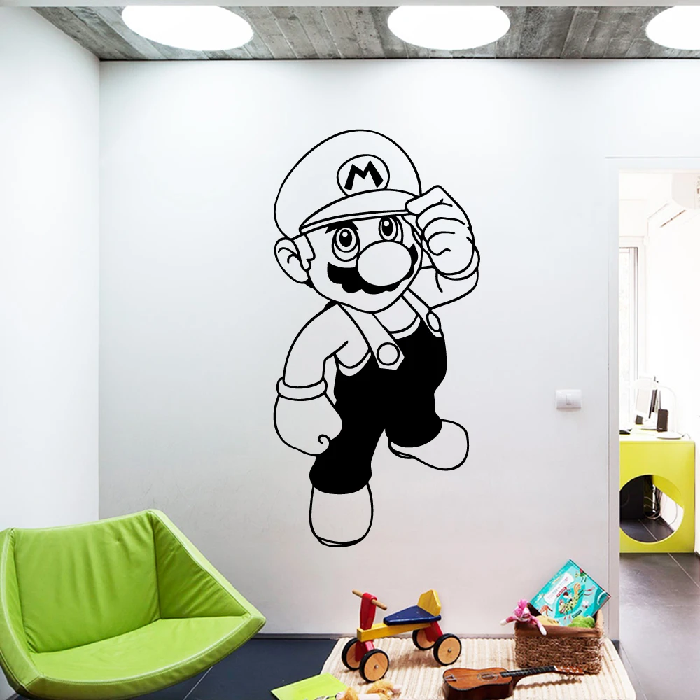 Мультфильм Супер Марио виниловая наклейка на стену для гостиной Детская комната Украшение Наклейка Настенная виниловая наклейка на стену настенные наклейки
