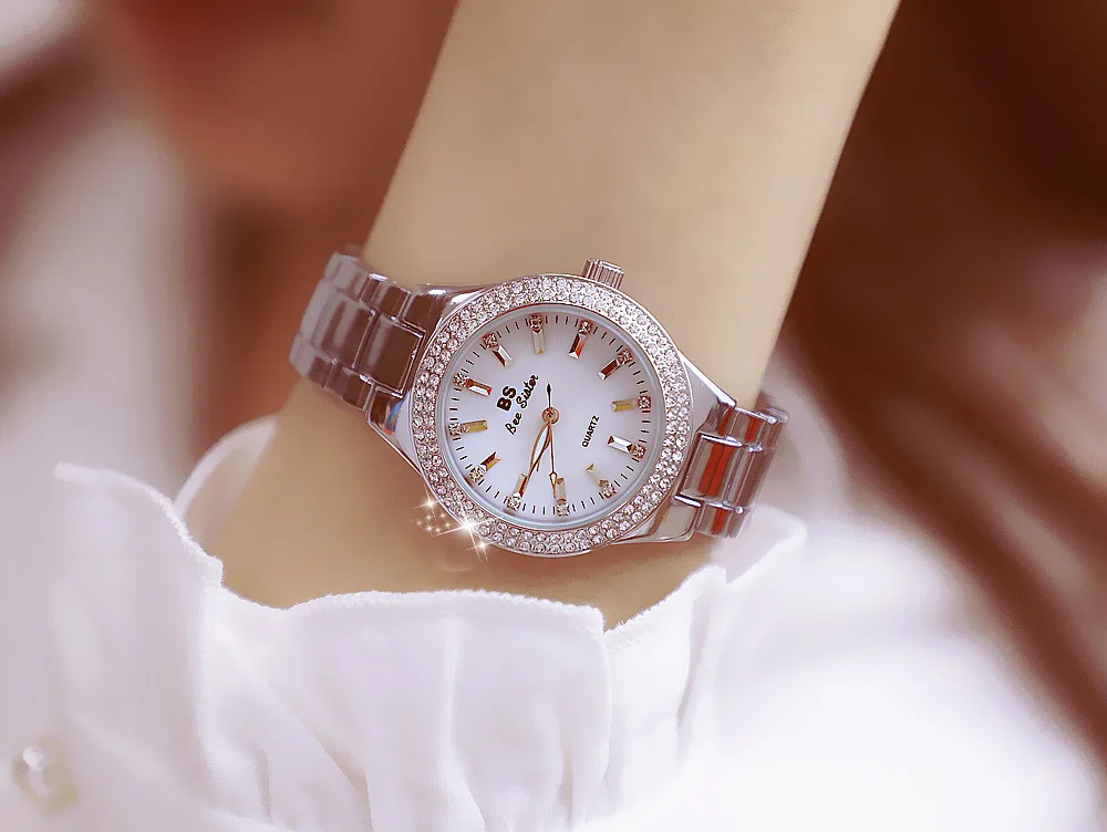 BS Relogio Feminino Топ Роскошные качественные модные женские часы браслет стразы золотые часы для женщин дамские часы dames horloges