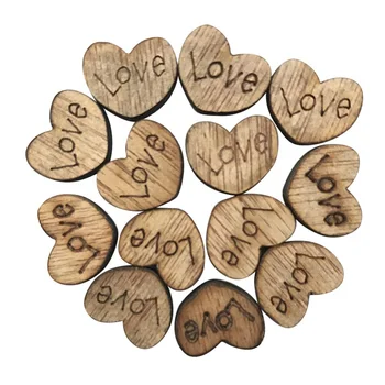 

200 / package country wedding party holiday Valentine's Day wooden love piece decoration crafts children DIY handmade crafts new