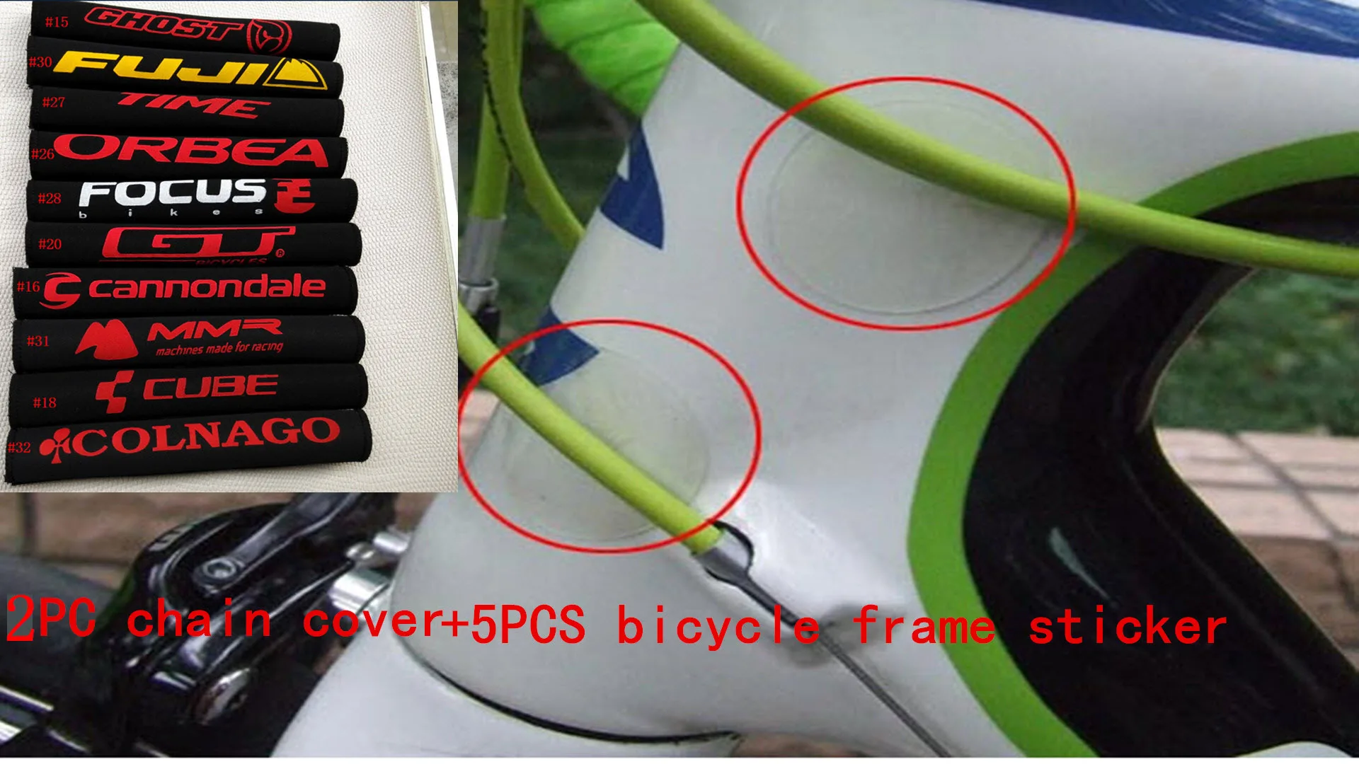 7PC/lot Bicycle Chain cover Bicycle anti scratch Stickers Carbon Frame