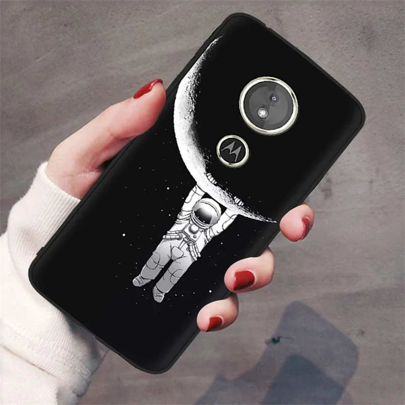 Мягкий черный матовый чехол из ТПУ для Motorola Moto G6 Play E4 E5 EU G5 G5S Plus Милая задняя крышка с астронавтом для Moto G5S чехол с изображением Звезды Луны - Цвет: yhyylla