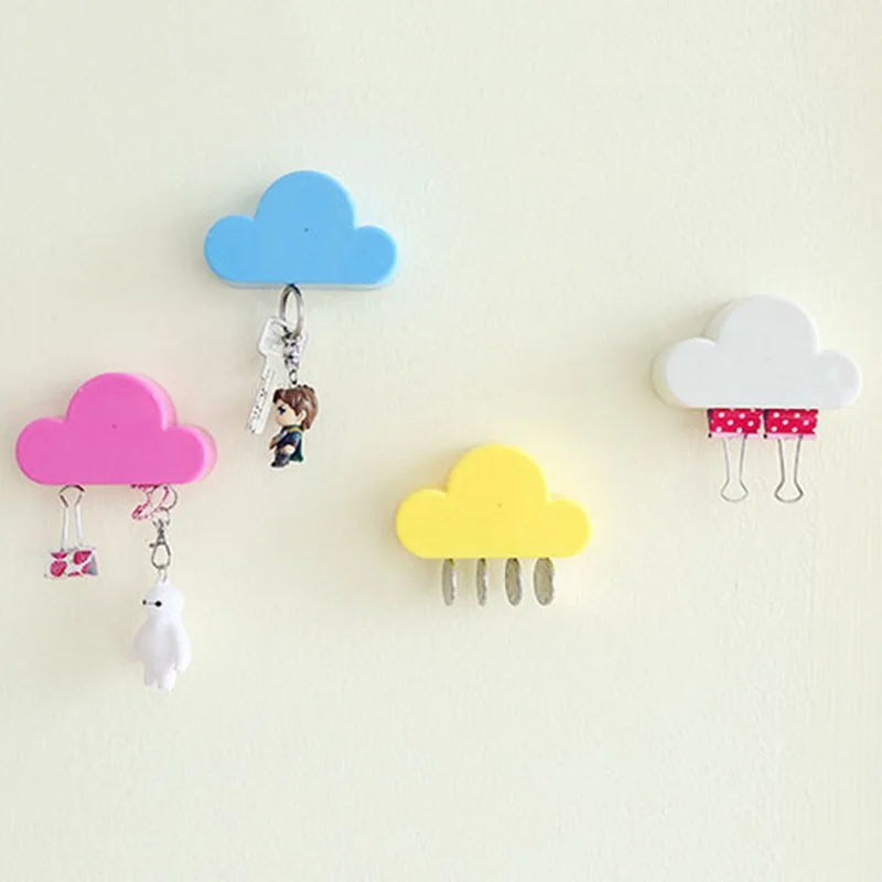 

4 Colors Cloud Shape Magnet Hang Hook Creative Wall Securely Key Chain Decor Gift Homehold Storage Holder Hanger Space Save Tool