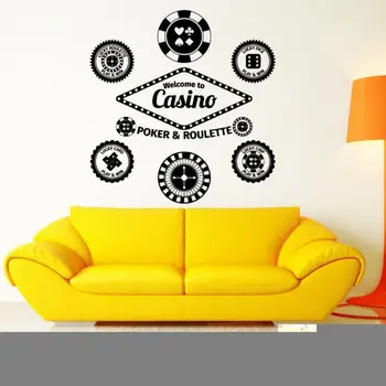 

Casino Sticker Gambling Decal Gamble Posters Vinyl Wall Decals Home Decoration Decor Mural Casino Sticker