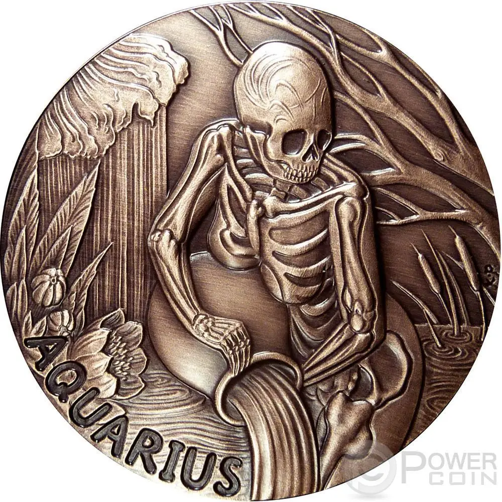 Бесплатная доставка 50 шт./лот зодиакальный череп Зодиак череп-ARIES Memento Mori медная