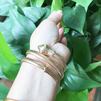 

NeeFuWoFu snake Bracelets Copper spring bracelet Bangles Woman Gradient Manual for National Charm Jewelry Gift