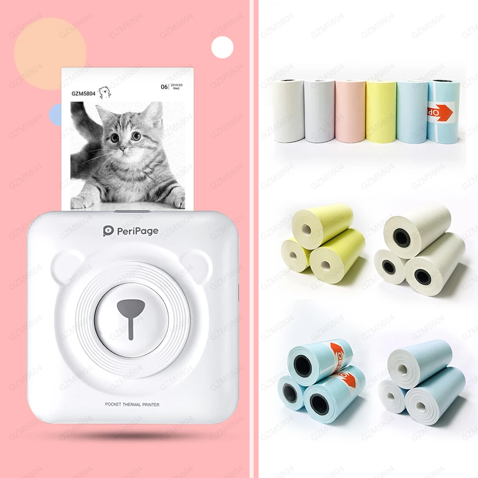 

Bluetooth 4.0 Mini Photo Printer Christmas Portable Instant Wireless Printer with Printing Papers for / Android / iOS Cell Phone