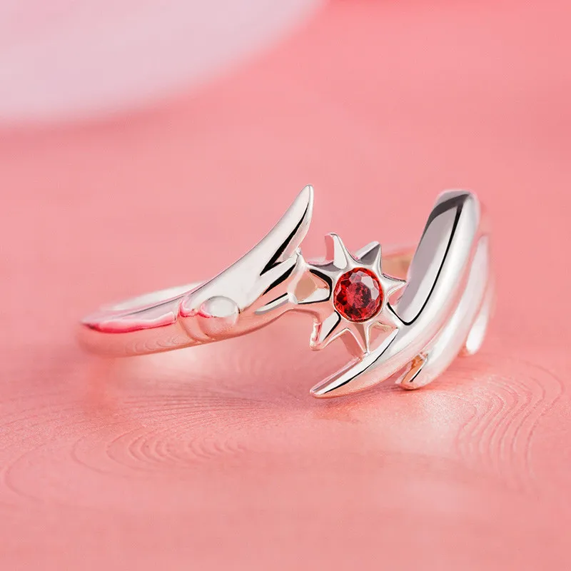 

Anime Card Captor Sakura Ring Cosplay Daily Gift Ring USA size 8 Halloween Ring Wing Magic Circle Cosplay Ring Christmas Gift