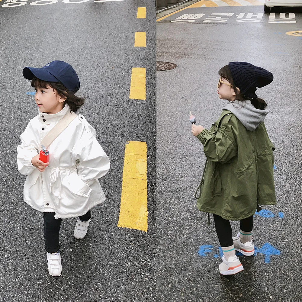 

Girls coat tether Korean windbreaker wild coat spring and autumn new foreign trade children's clothing generation 3-7 years old