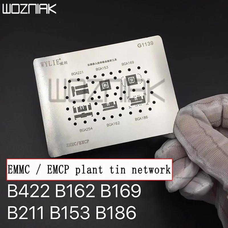 

WL Word stock plant tin net BGA 153/162/169/186/221/254 EMCP EMMC character stencil