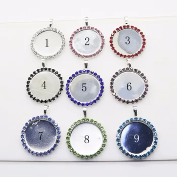 

YWXINXI Direct Sales 10pcs 25MM Metal Round Rhinestone Button Jewelry Accessories Handmade DIY Craft Decoration Materials