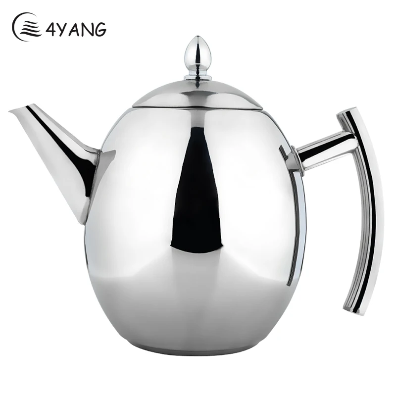 

4YANG 1000ML 1500ML Stainless Steel Coffee Kettle Drip Kettle Teapot Small Mouth Pot Tea Coffee Water Pot Coffee Kettle Silver