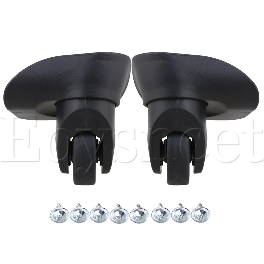 2 Pieces Black 9cmx9.4cmx4.8cm DIY Luggage Replacement Swivel Casters