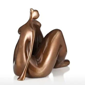 

Tooarts Plump Woman Thinking Fiberglass Sculpture WomanHome Decoration Artwork Original Design Fat Woman enfeites para casa