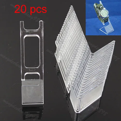 

20 PCS Clear Plastic Watch Bracelet Jewelry Showcase Display Stand Holder Rack