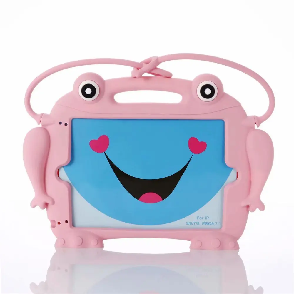 

New For ipad 9.7"/Air/Air 2 Case Kids Safe Silicone Frog Shockproof Stand Handle Case Cover for ipad pro 9.7" 2017 2018