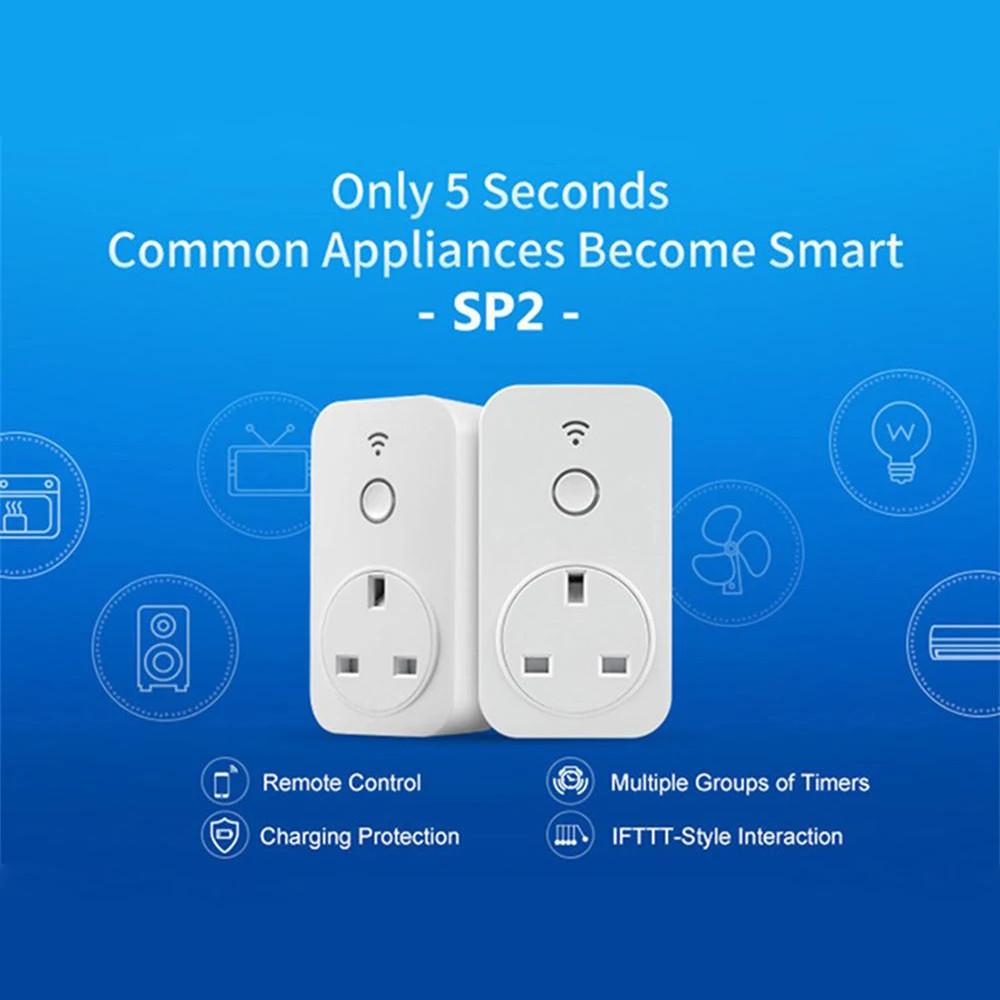 

Broadlink Original Remote Control Timer Socket SP2 SP3 Work with Alexa Google Home Smart Home APP ZA IN BR UK AU EU Plug