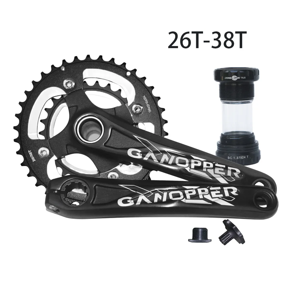 104BCD MTB Горный шоссейный велосипед crankset 172,5/175 мм BMX велосипедный Кривошип набор нижняя часть 68BB 10 S бензопилы подходит shimano deore Alivio часть - Цвет: 175mm 26T-38T set