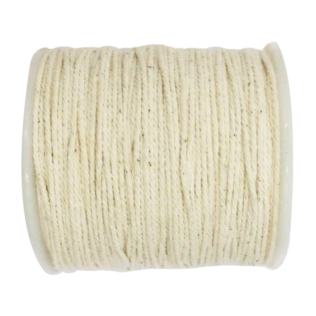 100 METER HOLIDAY USED Rustic Cotton Rope Braided Twisted Cord Twine Crafts Raw Jewelry Findings Durable Cords White 1mm