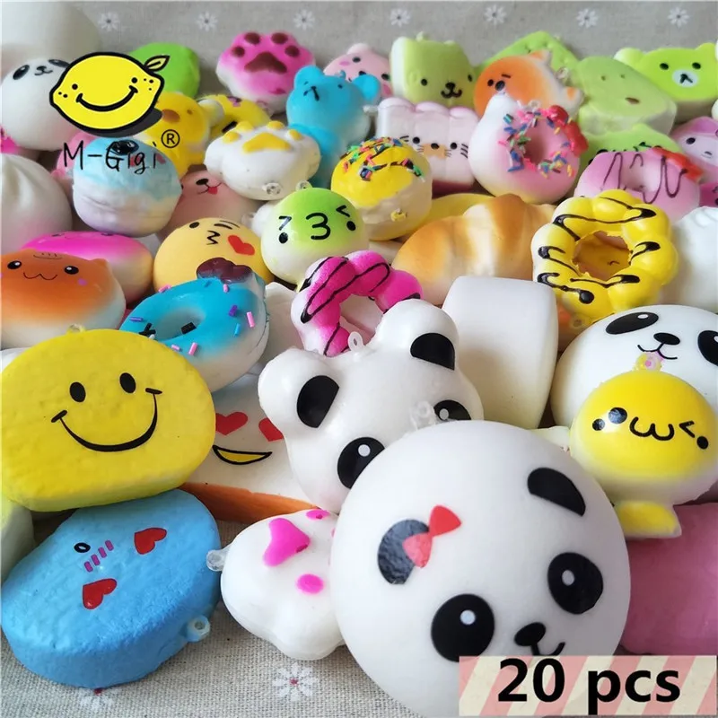 20 шт. squeeze игрушки случайные Squishy крем Ароматические замедлить рост Kawaii моделирование хлеб детские игрушки, мягкие мягкими игрушками