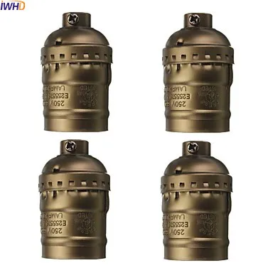 

IWHD Aluminum Soquete E27 Lamp Holder Base Edison Portalampada Vintage E27 Socket Bulb Holder LampHolder 110v-220v