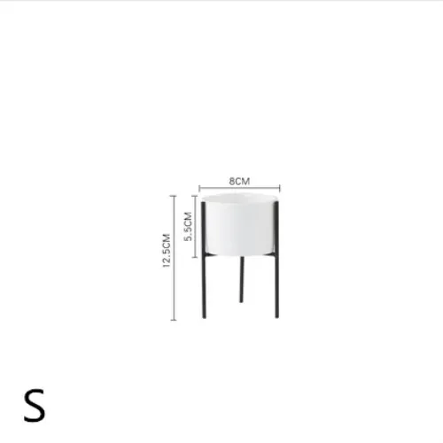 Скандинавские белые керамические вазы железная художественная ваза минимализм цветочные вазы декоративные для дома растение цветочный горшок для кофейни украшения подарок - Цвет: S