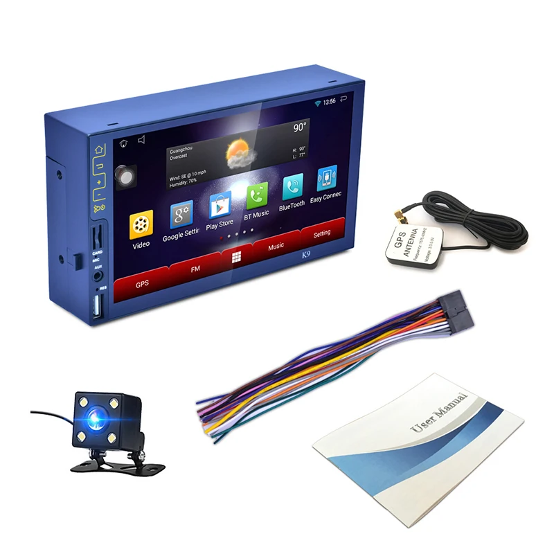 

Ultra-thin Quad-core Android 5.1 Bluetooth HD 7-inch MP5 Player AM/FM/RDS Radio Tuner 3G Wifi Connect GPS Navigation Mirror Link