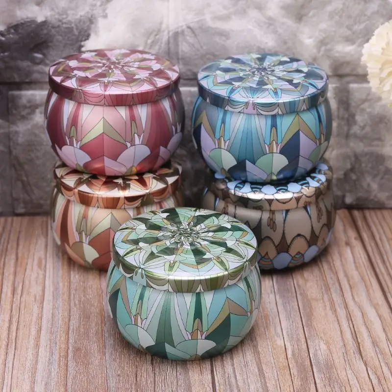 

Retro Round Tin Box Jar Tea Candy Jewelry Coin Storage Container Case Candle Sealed Cans Holder Wedding Favor Gift