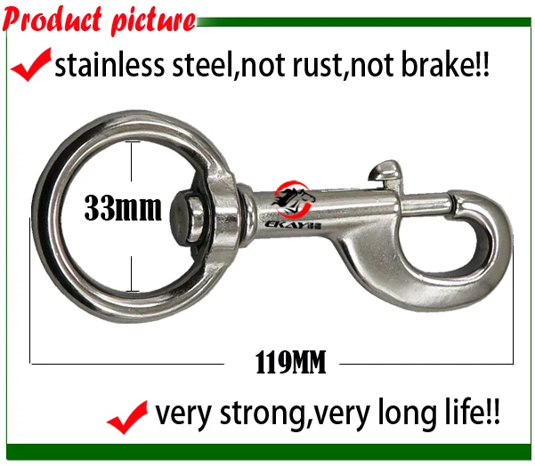 Free shipping stainless steel swivel bolt snap for horse lead rope,size