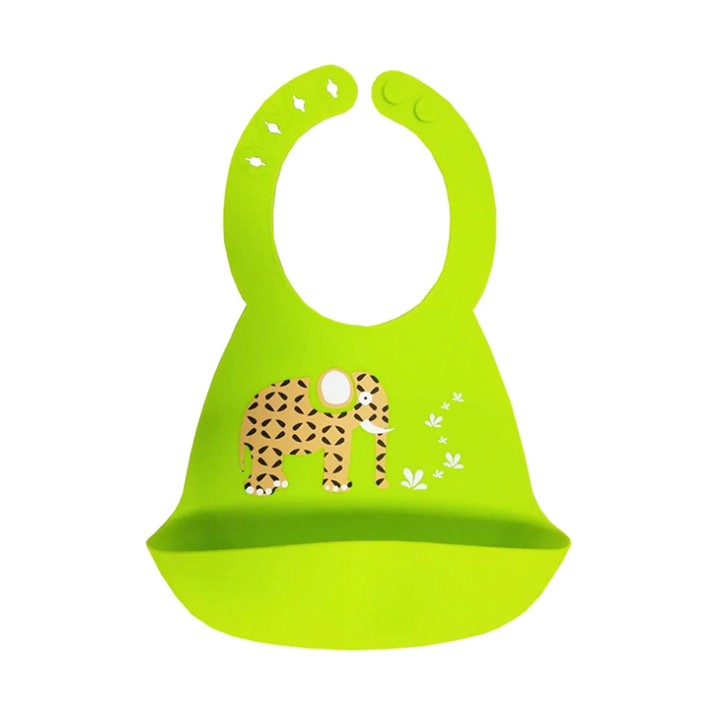 Baby Stuff Silicone Bibs Girl Cartoon Soft Fold Silica Gel Adjustable Waterproof Feeding Bib Boy Accessories Baby Bibs Aprons